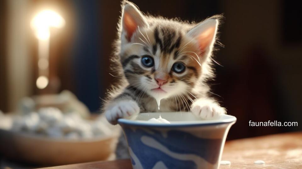 Takaran susu beruang atau susu sapi untuk kucing harus tepat agar kucing tidak keracunan