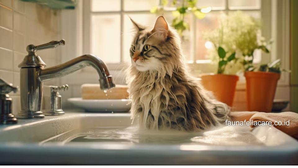 Kenali cara memandikan kucing secara benar agar kucing tidak melakukan penolakan.