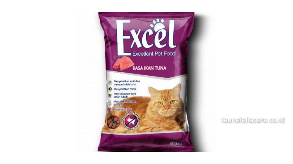 Makanan kucing excel mengandung vitamin dan mineral yang dibutuhkan oleh anabul kesayangan.